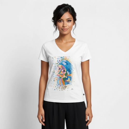 T-shirt bio col V Stanley & Stella Femme - blanc