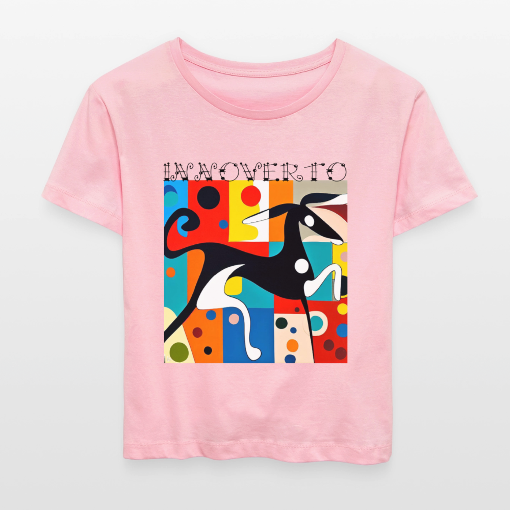 Lévrier graphique - col rond - rose pâle