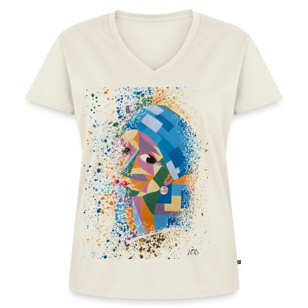 T-shirt bio col V Stanley & Stella Femme - blanc cassé