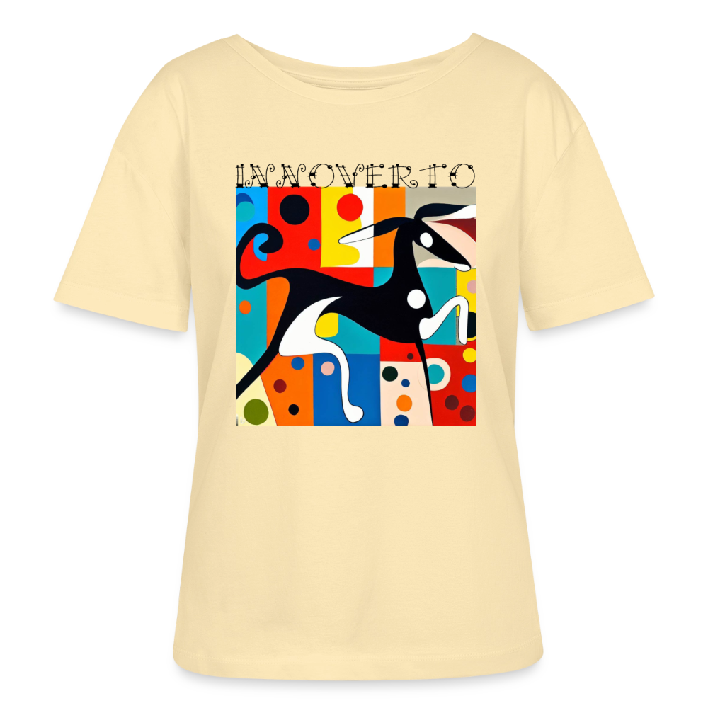 Lévrier graphique - col rond - crème