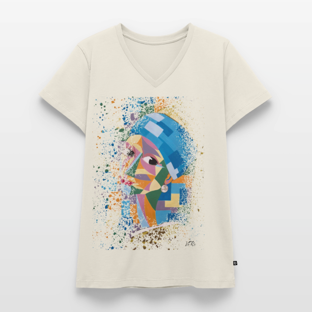 T-shirt bio col V Stanley & Stella Femme - blanc cassé
