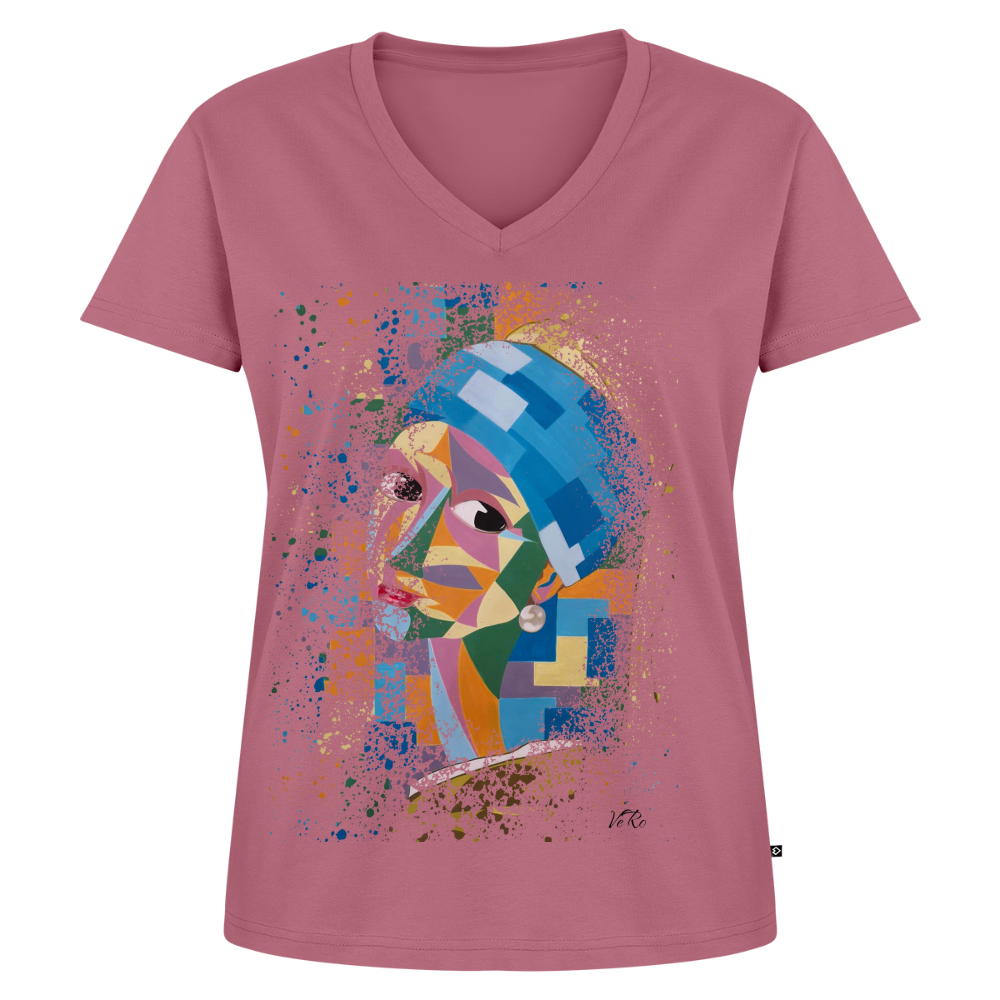 T-shirt bio col V Stanley & Stella Femme - mauve