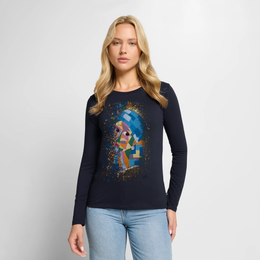 T-shirt manches longues Premium Femme - bleu marine