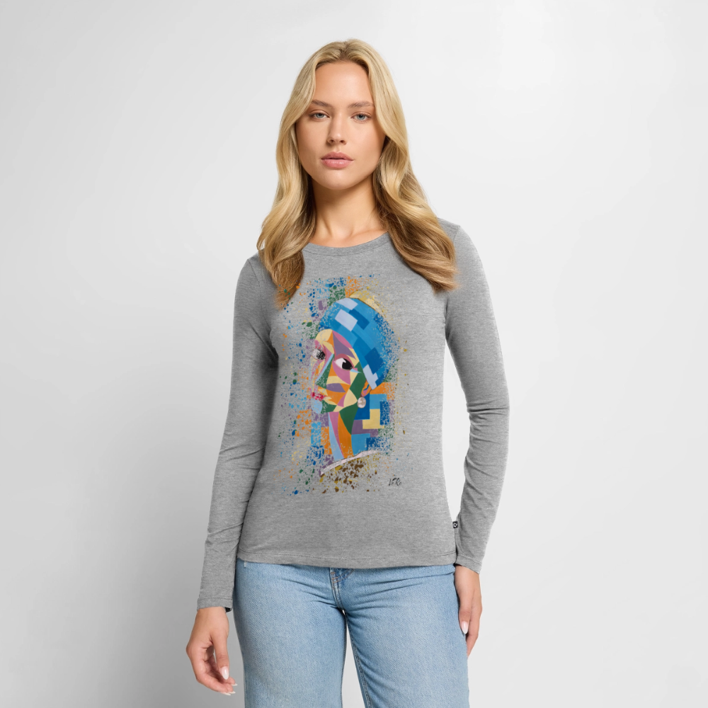 T-shirt manches longues Premium Femme - gris chiné