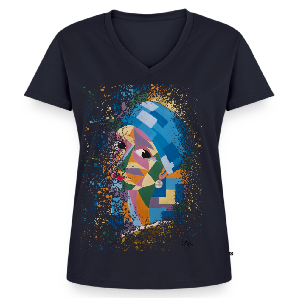 T-shirt bio col V Stanley & Stella Femme - bleu marine
