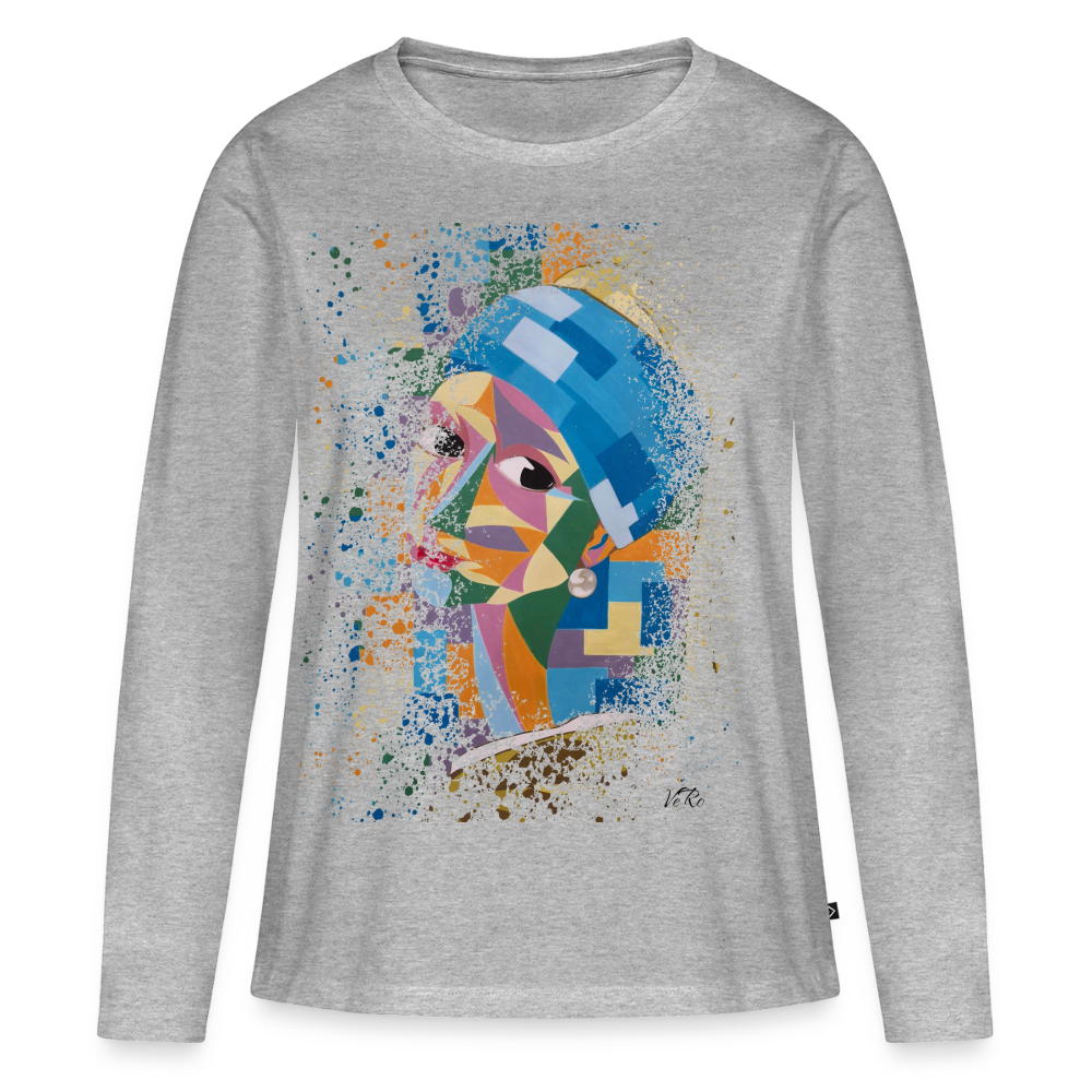 T-shirt manches longues Premium Femme - gris chiné