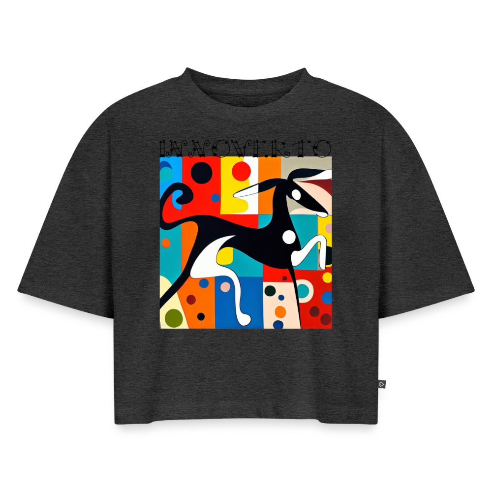 Lévrier graphique - Crop top Oversize - anthracite chiné