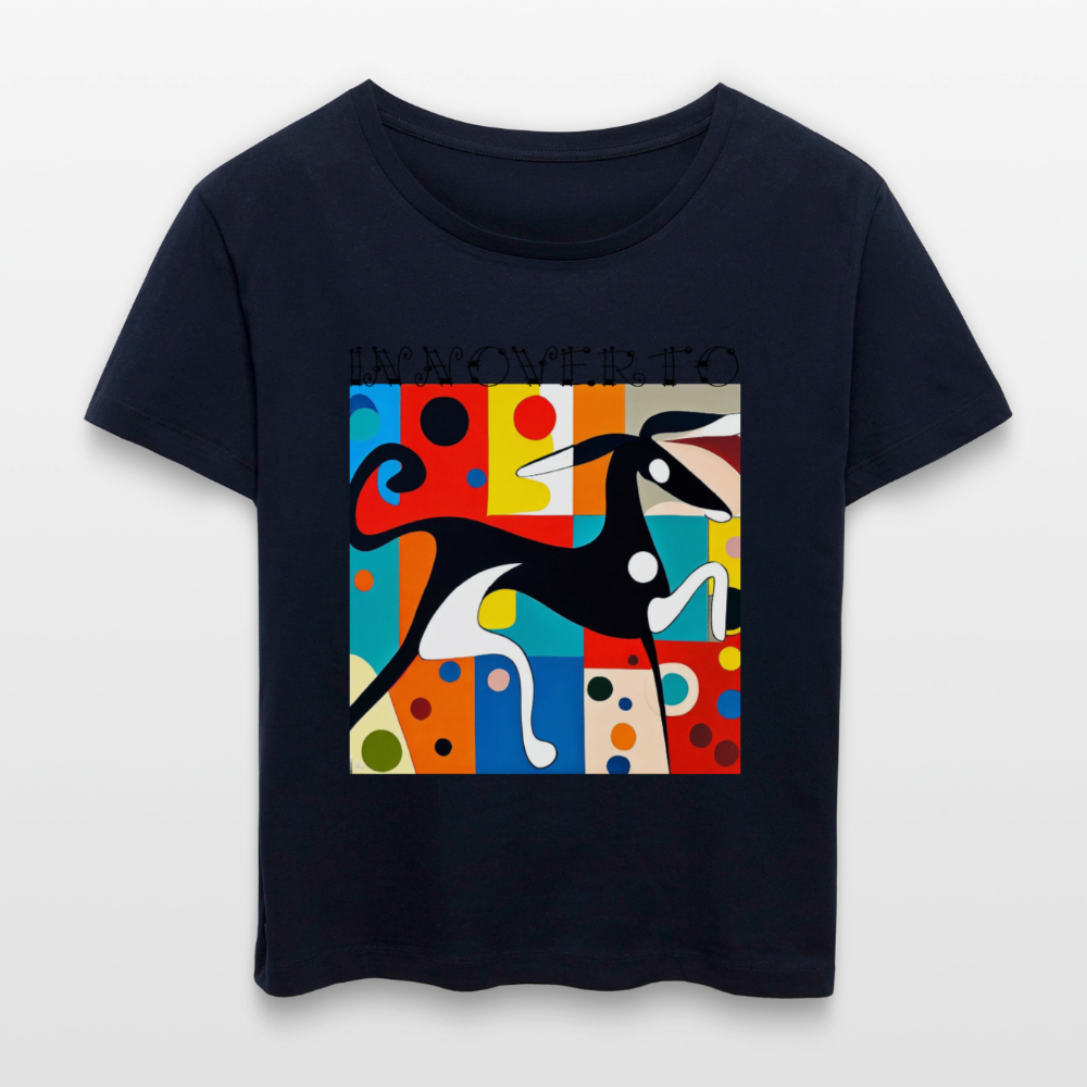Lévrier graphique - col rond - marine