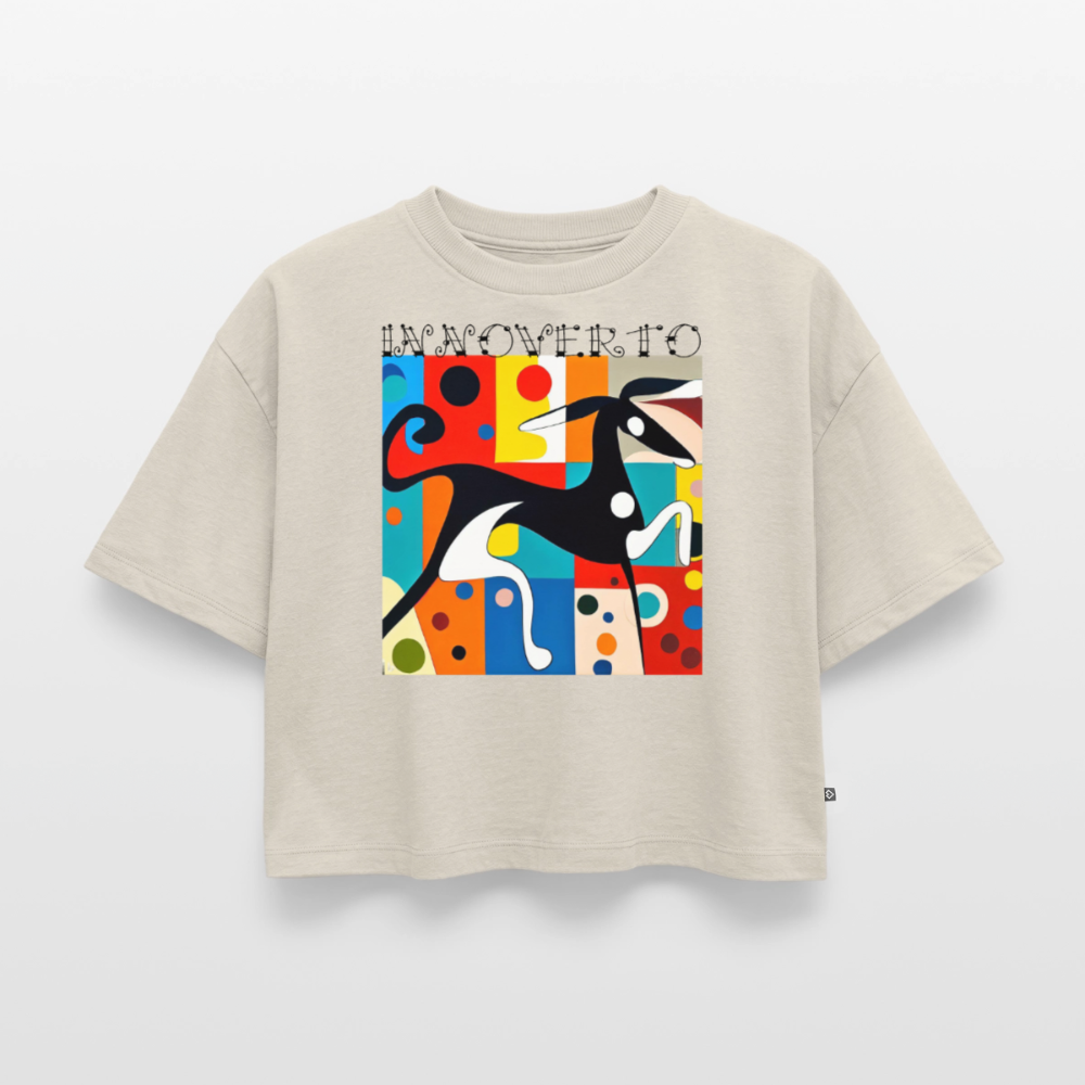 Lévrier graphique - Crop top Oversize - beige