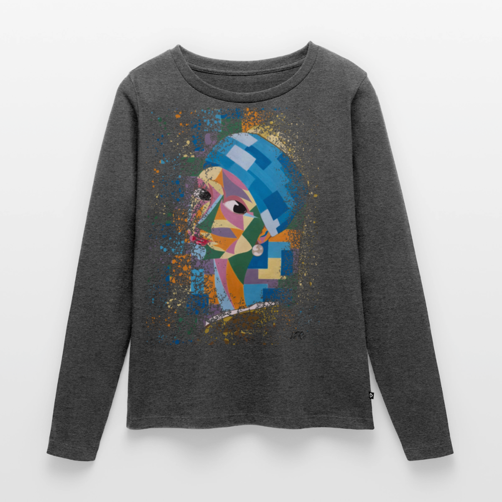 T-shirt manches longues Premium Femme - anthracite chiné