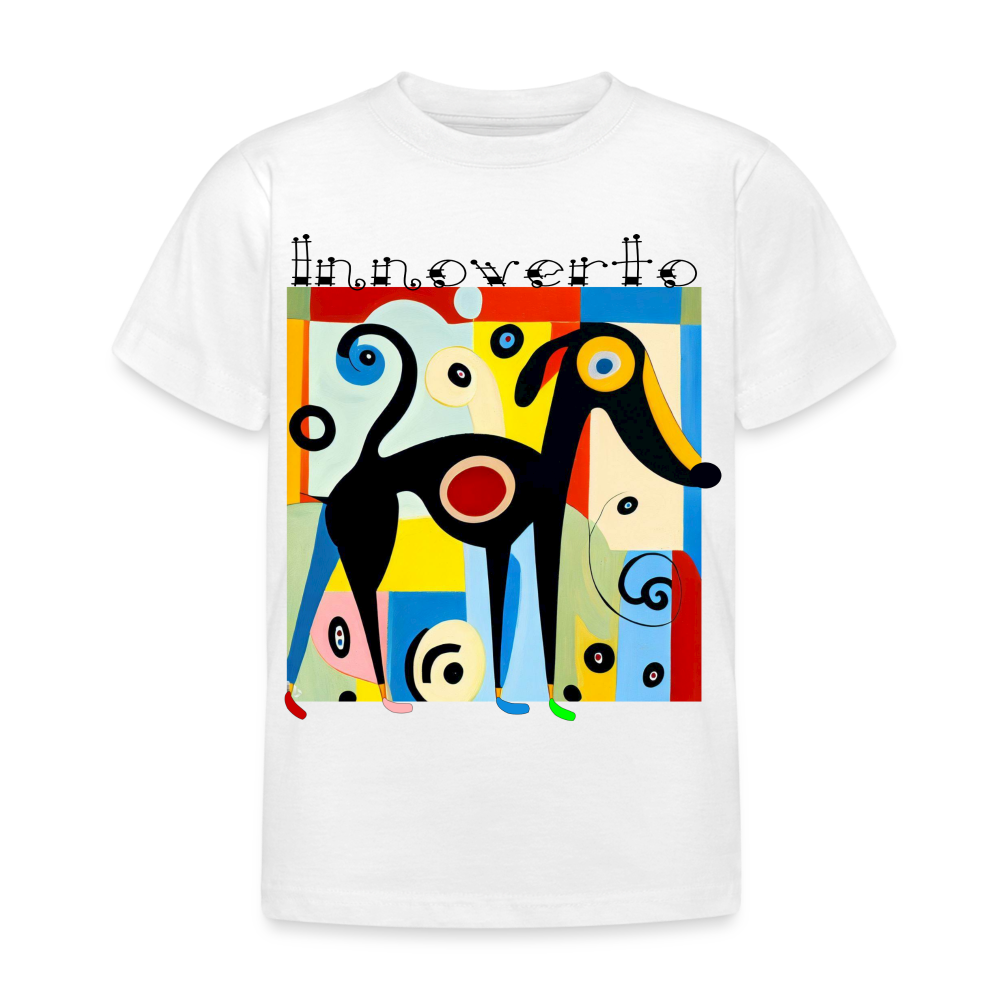 T-shirt Enfant - blanc - t-shirt lévrier - innoverto - innoverto.nice - innoverto.dog